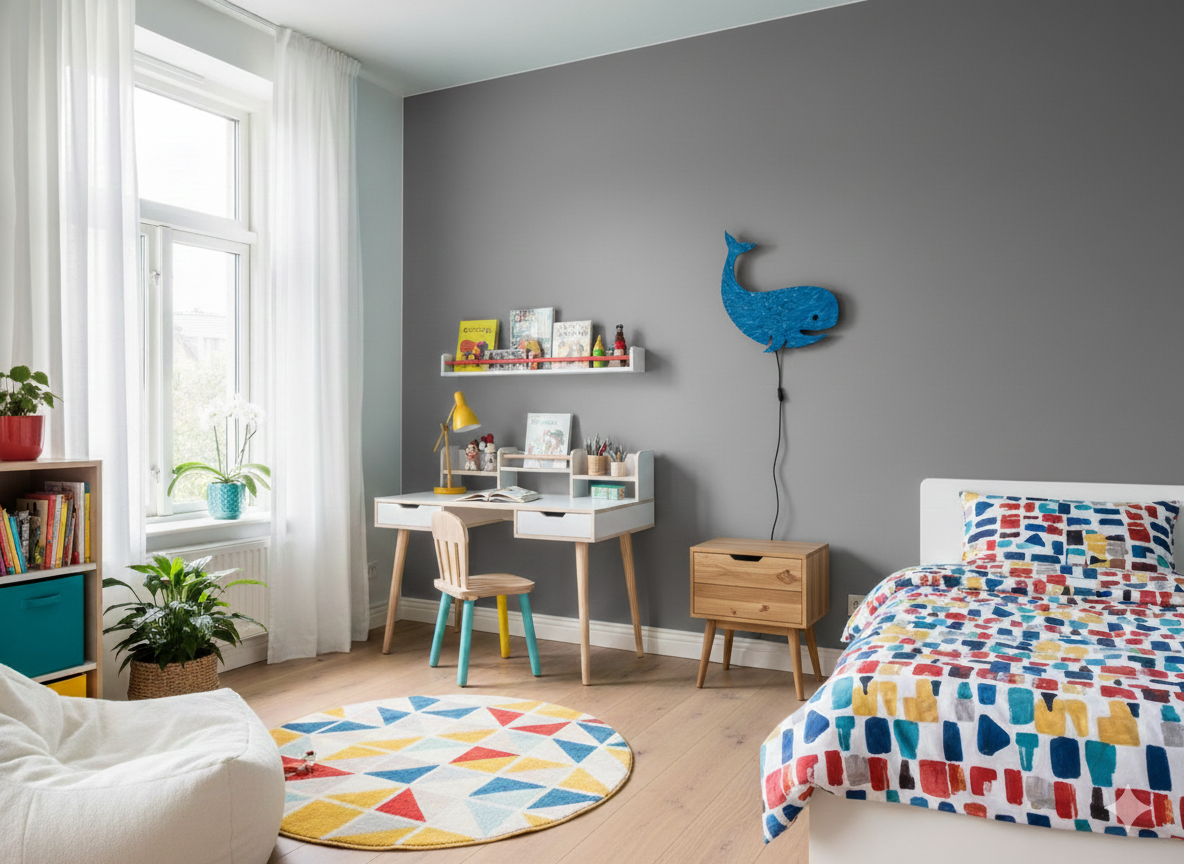 Sea collection - Whale Wall Lamp - Recycled HDPE wall art - Kids room Decor - Sustainable decor - Image 4