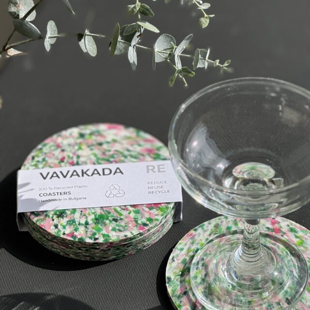 !SPRING SALE! Set of 4 Coasters handmade from 100% recycled HDPE - Vibrant Color Pop for Home & Bar - Table accessories